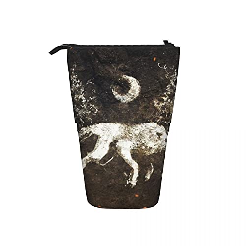 Wolf Federmappe Vertikale Schreibwarentasche einziehbar niedliches Federmäppchen tragbar Aufbewahrung Bleistift Tasche Kosmetiktasche Mädchen Damen Erwachsene von Rxi9s