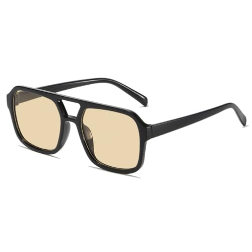 Rxuaw Vintage Sport-Sonnenbrille UV-Schutz Double Bridge Ultralight Square Shades für Männer und Frauen, die Fahrrad von Rxuaw