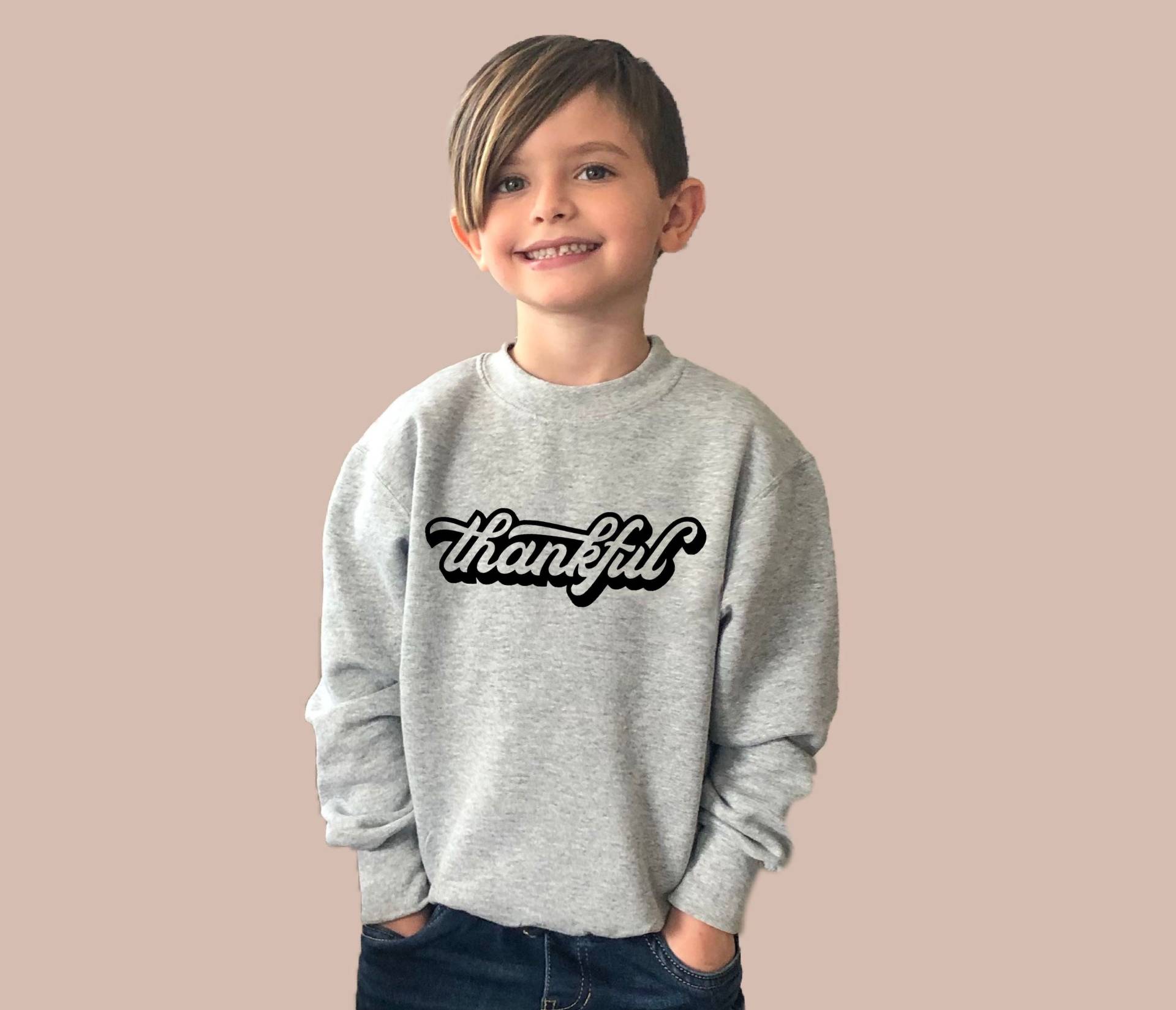 Dankbares Sweatshirt Mit Rundhalsausschnitt, Retro Thanksgiving Thankful Holiday Für Kinder, Jungen, Mädchen, Männer Oder Frauen von RyLexDesign