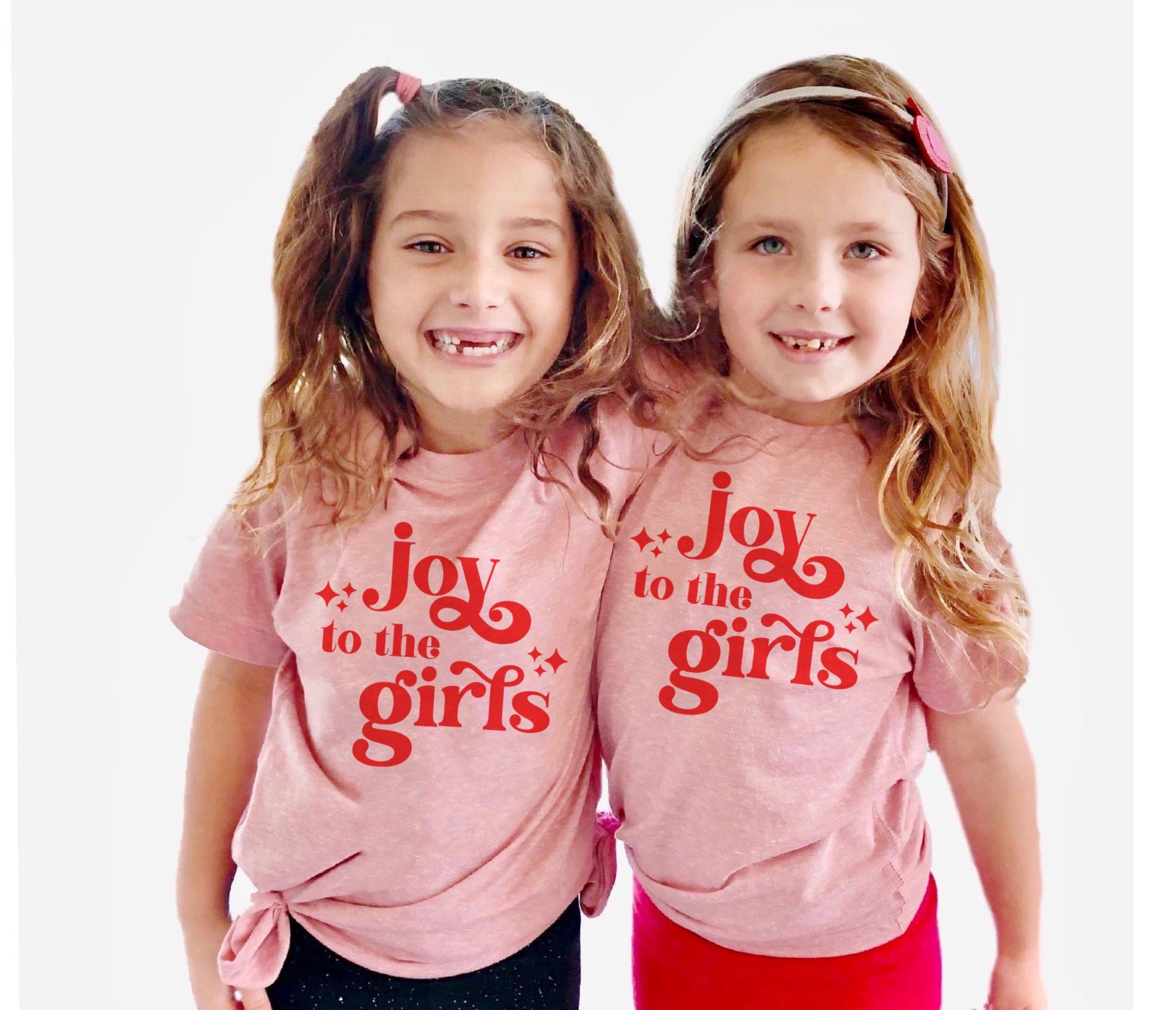 Joy To The Girls Weihnachten Bff T-Shirt, Babys, Kleinkinder, Mädchen, Jungen, Kinder, Teenager Beste Freunde Mädchen Urlaub T-Shirt von RyLexDesign