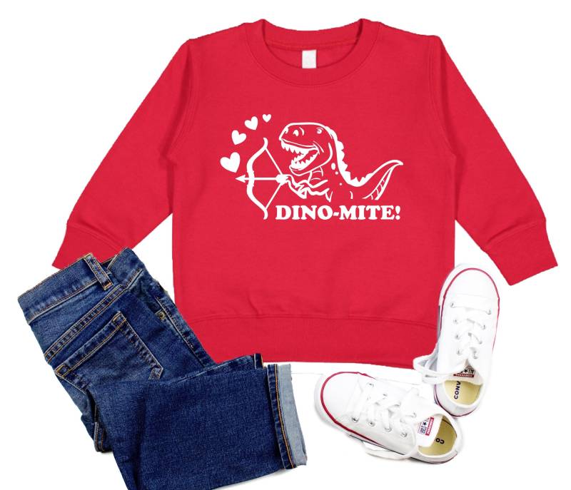 Jungen Dinosaurier Valentines Sweatshirt, Dinomite Pullover, Dino Cupid Loveasaurus Kleinkind Valentinstag Shirt Für Kinder, Jungen, Mädchen von RyLexDesign