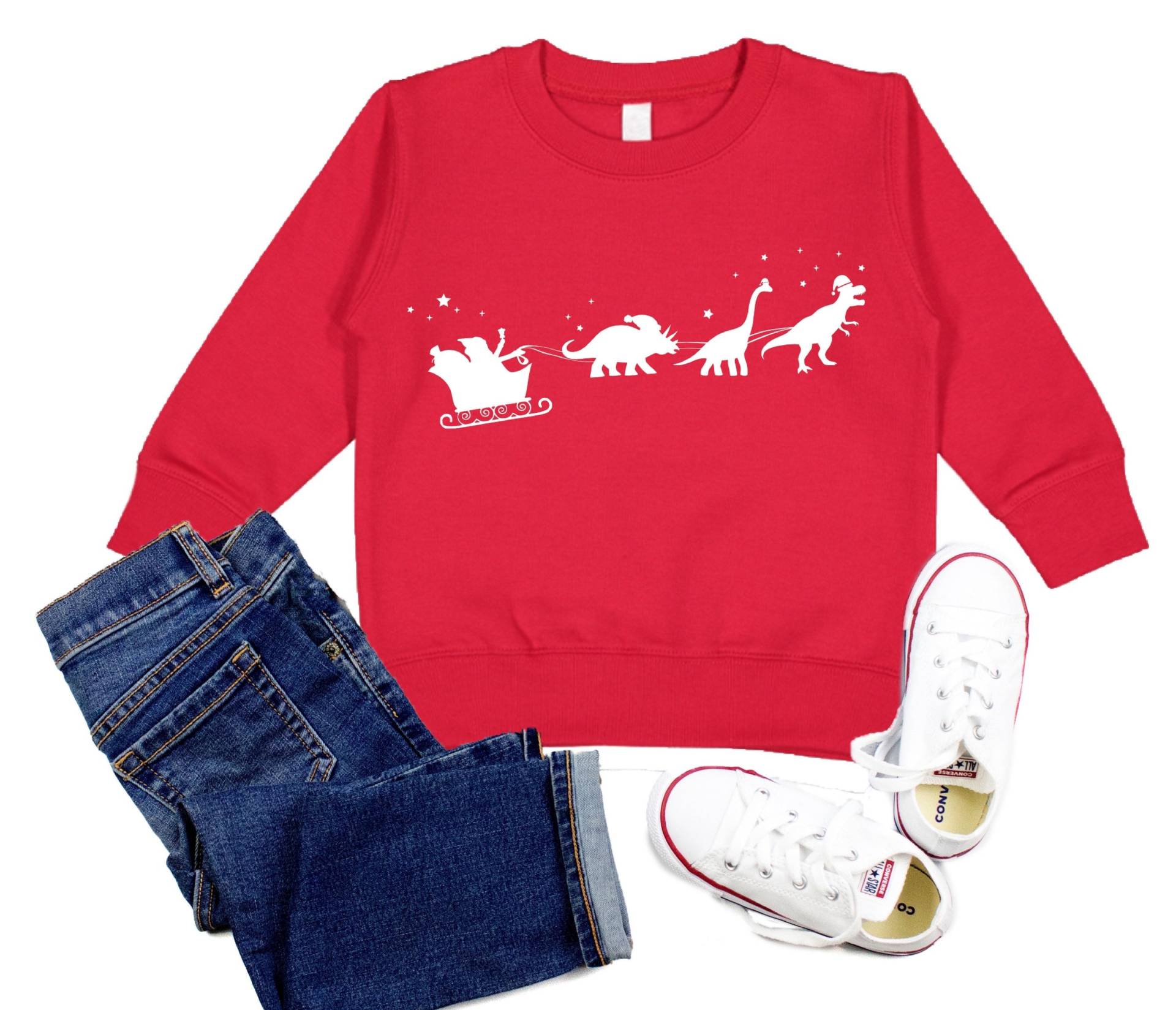 Jungen Weihnachten Dinosaurier Sweatshirt, Urlaub Schlitten Kleinkind Pullover, Shirt Für Kinder, Jungen, Mädchen, Männer, Frauen von RyLexDesign