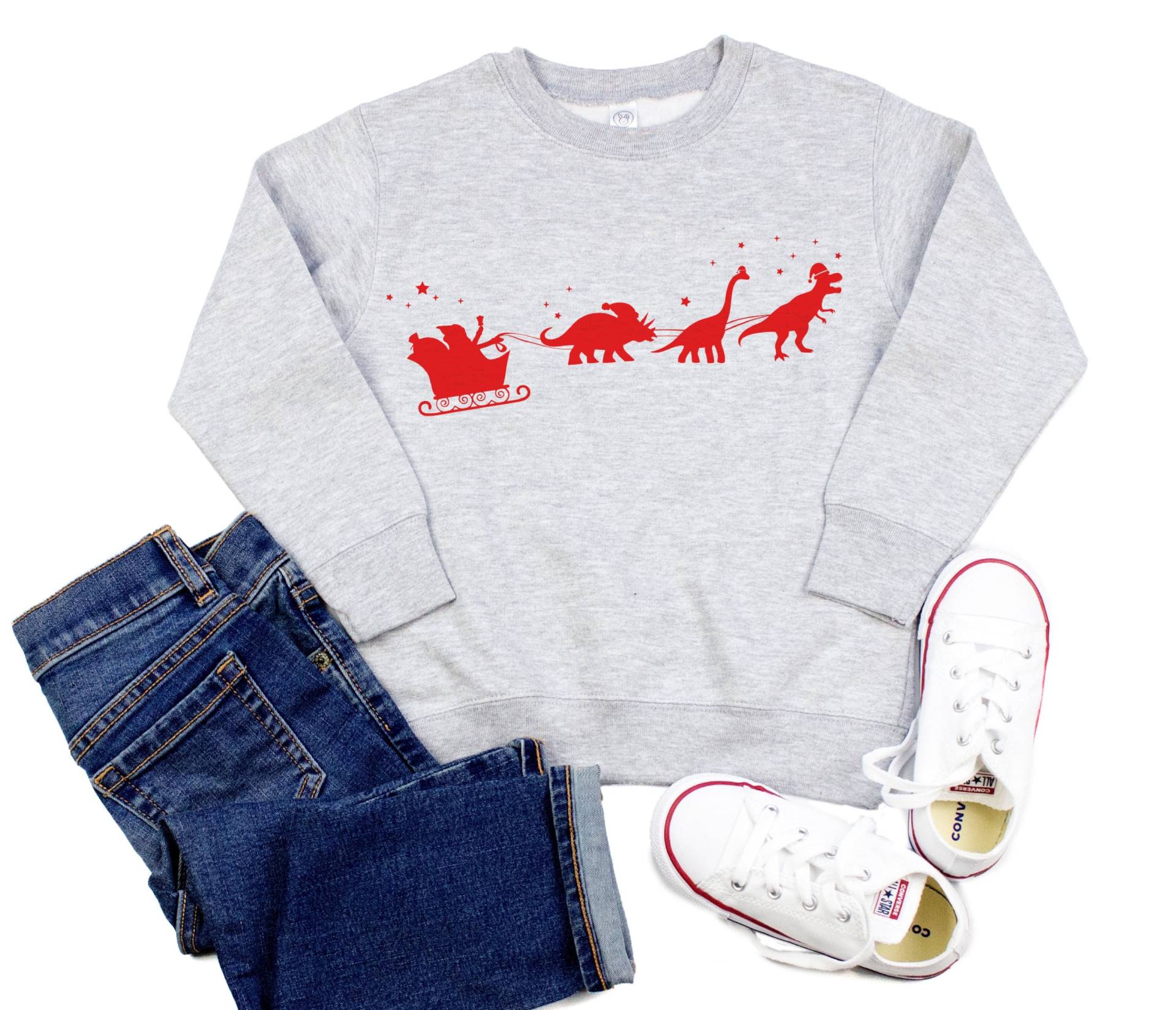 Kinder Weihnachten Dinosaurier Schlitten Sweatshirt, Urlaub Kleinkind Pullover, Rentier Shirt Für Jungen, Mädchen, Männer, Frauen von RyLexDesign
