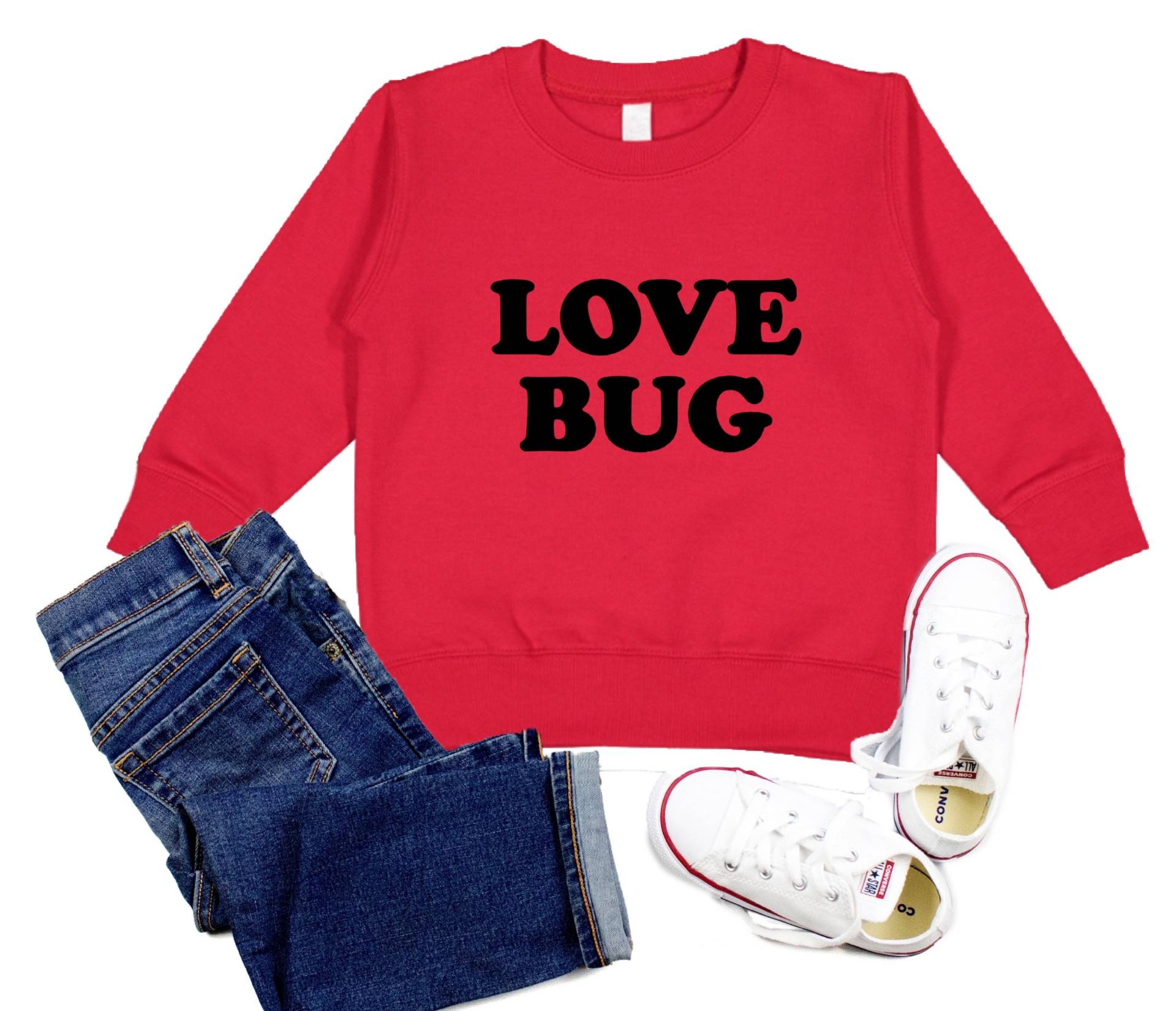 Love Bug Kinder Rundhals-Sweatshirt - Valentine Fleece-Pullover Valentinstag Sweatshirt Für Kleinkinder, Und Erwachsene von RyLexDesign