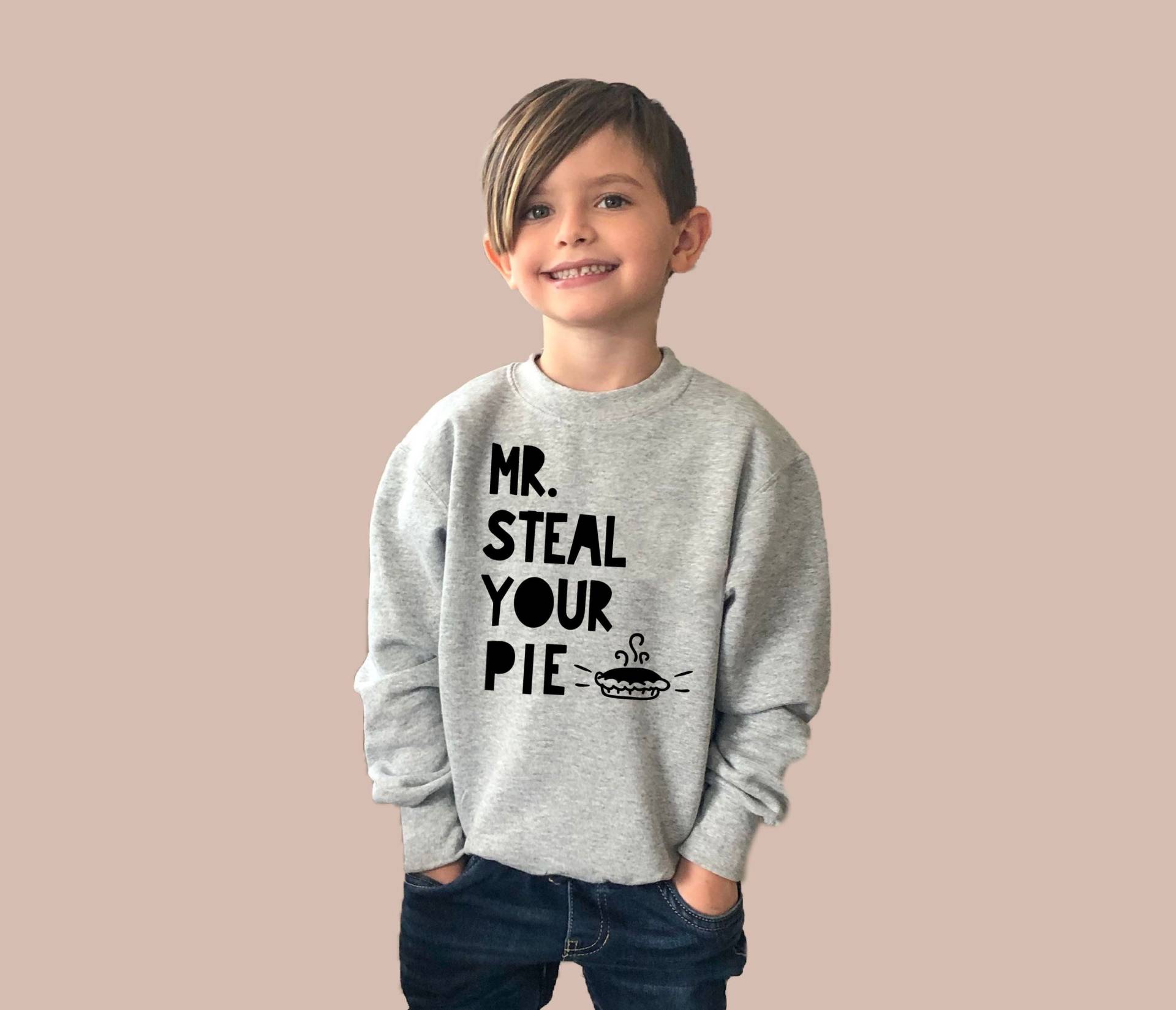 Mr. Steal Your Pie Kinder Crewneck Sweatshirt, Lustige Thanksgiving Weihnachten Herbst Urlaub Fleece Pullover Für Kleinkinder, Jungen, Männer, Jungs von RyLexDesign