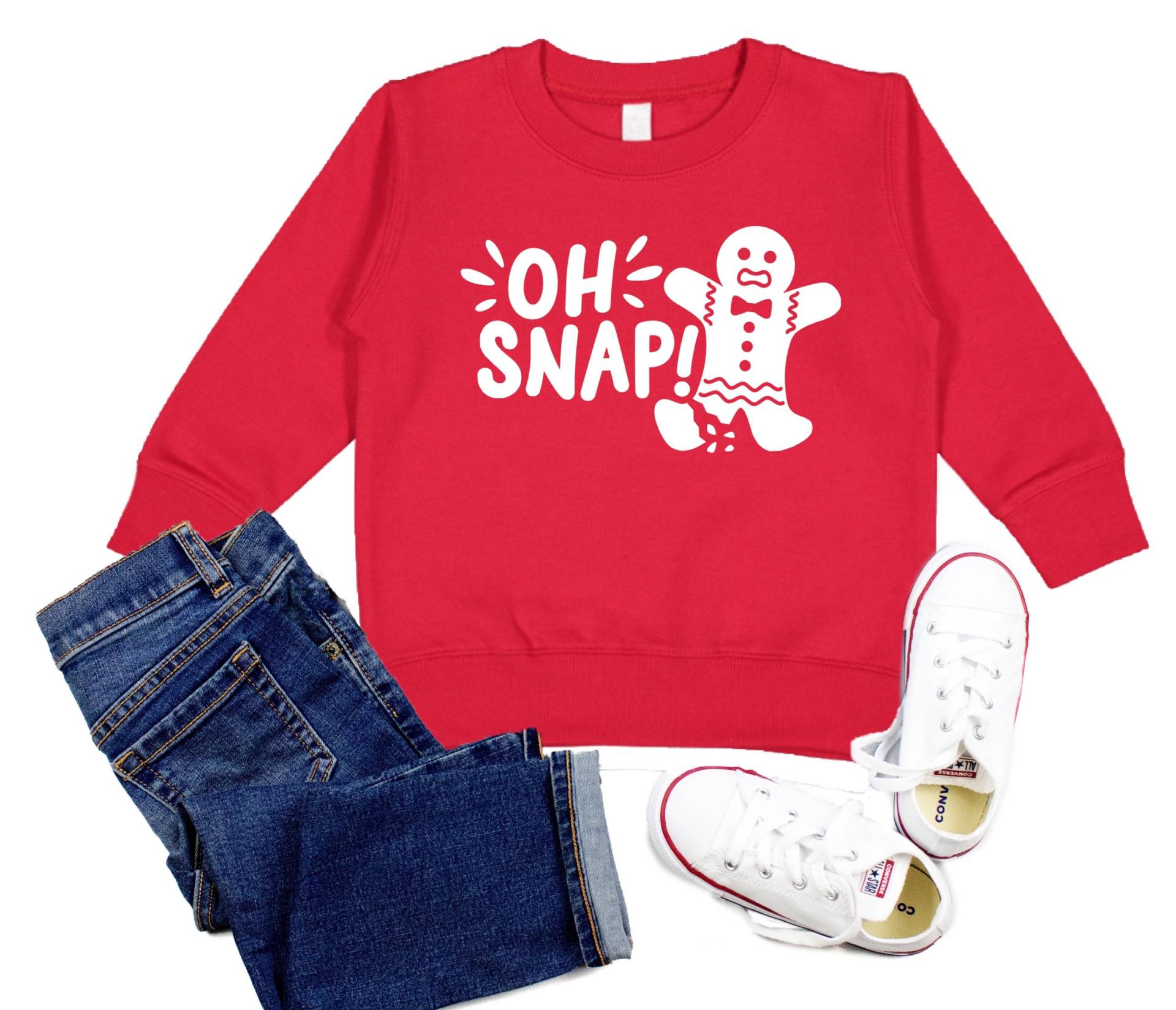 Oh Snap Lebkuchenmann Sweatshirt, Lustiger Weihnachtspullover, Langarmshirt Für Kinder, Jungen, Mädchen, Männer Oder Frauen von RyLexDesign