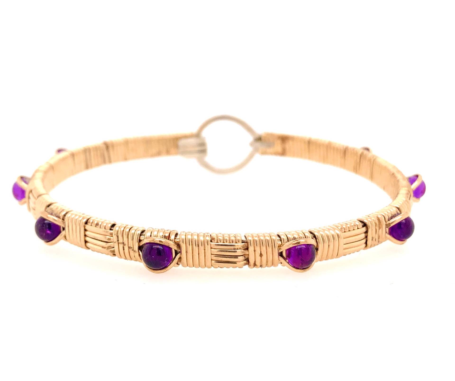 Amethyst Wire Wrap Armreif Argentium Silber Und 14 Karat Gelbgold Filled Draht Designs Von Ryan Eure von RyanEure