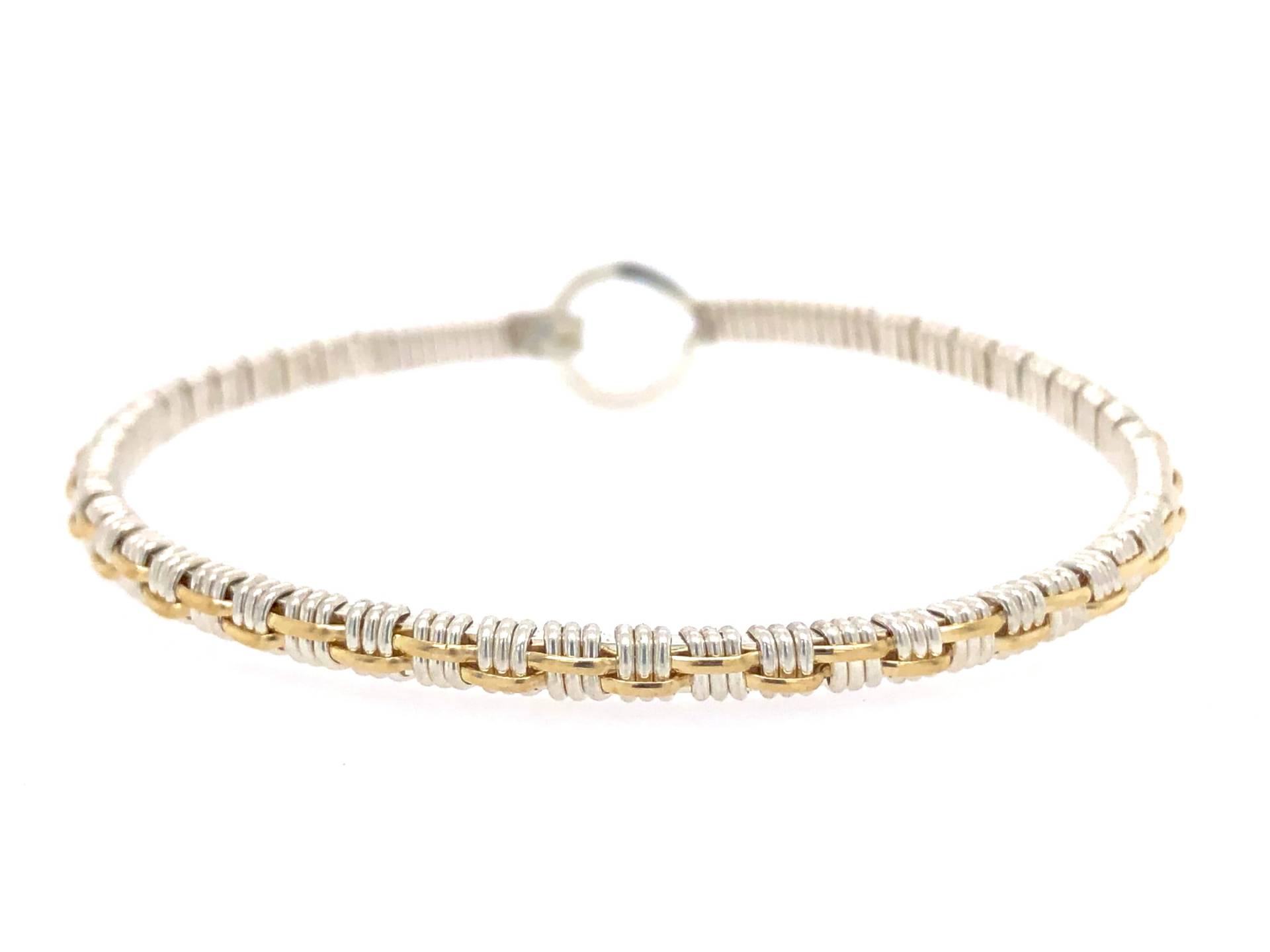 Petite Korbgeflecht Draht Gewickelt Armreif Hand Gewebt Wire Wrap Schmuck von RyanEure