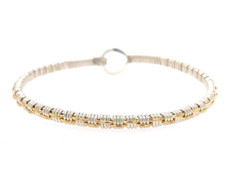 Petite Korbgeflecht Draht Gewickelt Armreif Hand Gewebt Wire Wrap Schmuck von RyanEure