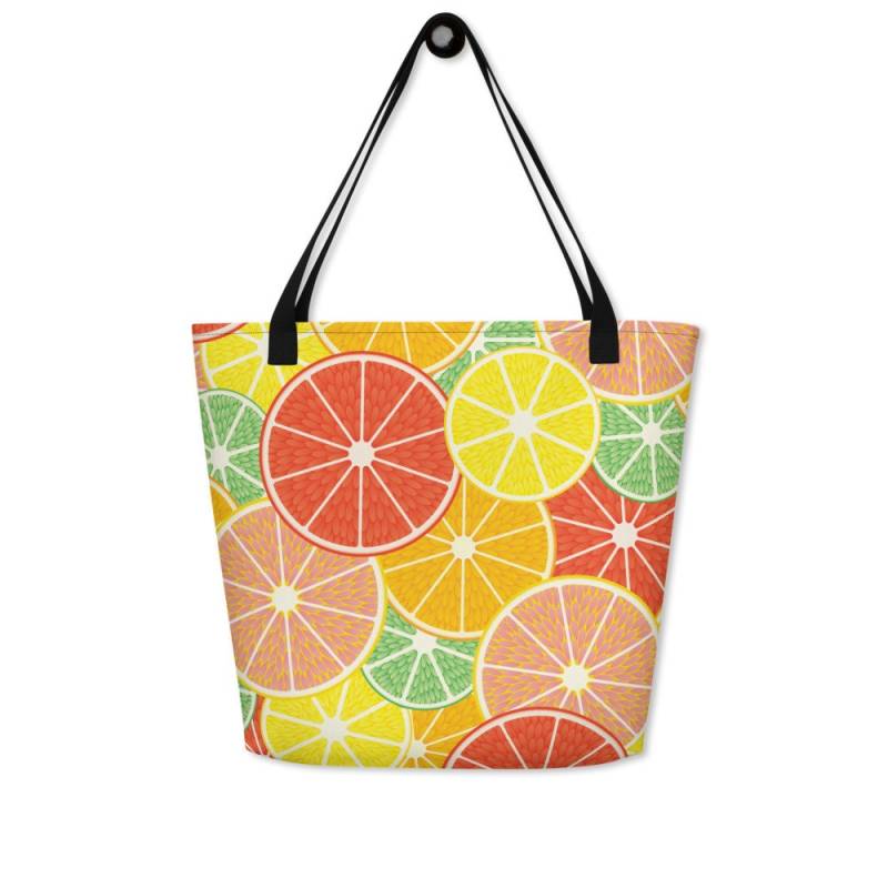 Obst Strandtasche, Orange Zitrone Limette Grapefruit Tragetasche, Sommer, Büchertasche, Einkaufstasche von RyanKMcgurl