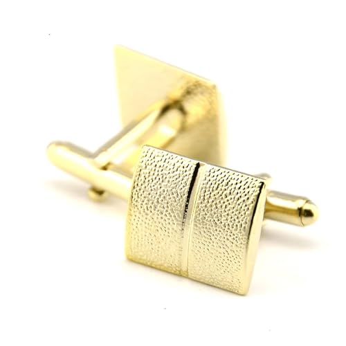 Ryaupy 1 Paar Manschettenknöpfe Herren, Rechteck Manschettenknöpfe Herren, Mode Klassisches Hemd Manschettenknöpfe, Hochzeit Cufflinks für Festival Geburtstag Weihnachten Geschenk Tanzparty (Gold) von Ryaupy