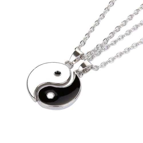 Ryaupy 2 Stück Yin Yang Paar Halskette Taichi BFF Kette Freundschaftsketten Partner Schmuck ketten für beste Freunde,Liebhaber und Couple Geschenke von Ryaupy