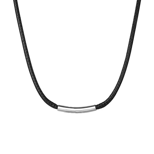 Ryaupy Vintage Leder Choker Halskette Silber Bar Choker Halskette Kurz Schwarz Leder Halskette Boho Halskette Schmuck für Frauen und Mädchen (Silber) von Ryaupy