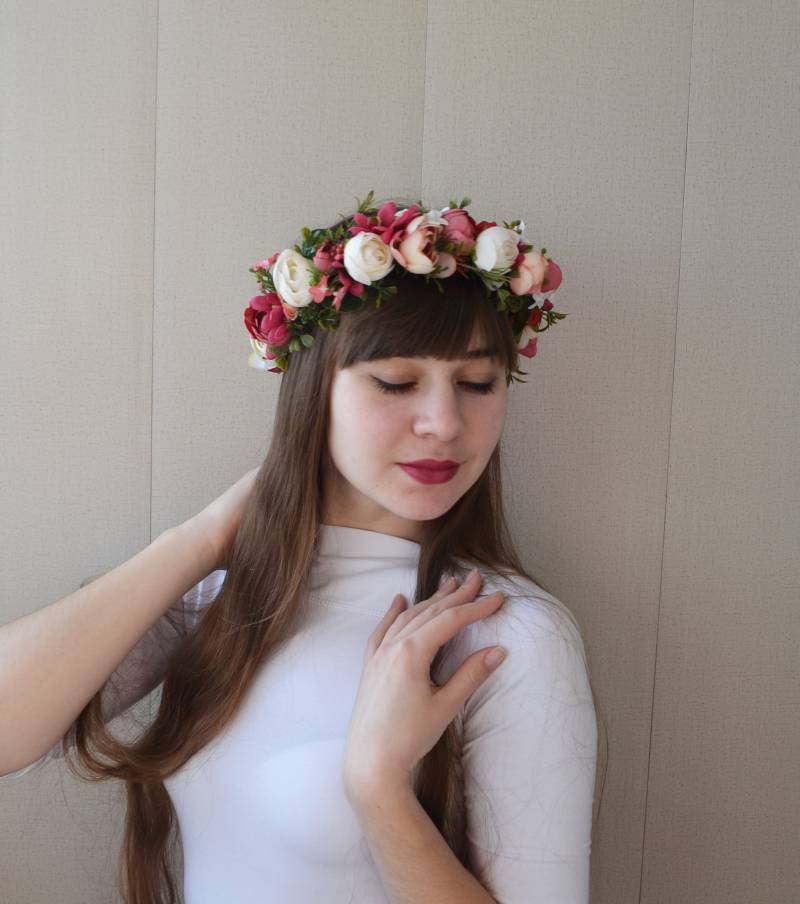 Erröten Rosa Maroon Blumenkrone Outdoor Blumen Mädchen Stirnband Hochzeit Krone Herbst Blume Boho Floral Staubigen Haarteil Erröten Rosa Maroon Blumenkrone Outdoor Blumen Mädchen Stirnband Hochzeit Krone Herbst Blume Boho Floral Staubigen Haarteil von RybalkoShop