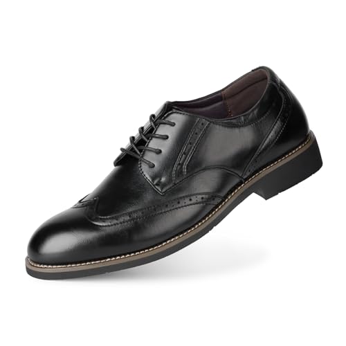 Ryehack Herren Brogues Klassische Oxfords Kleid Schuhe Formale Business Brogues Derby Schnürschuhe für Männer, Schwarz , 43.5 EU von Ryehack