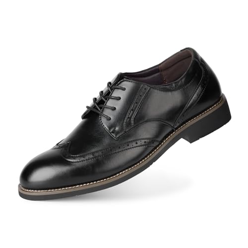 Ryehack Herren Brogues Klassische Oxfords Kleid Schuhe Formale Business Derby Schnürschuhe für Männer, Schwarz , 47 EU von Ryehack