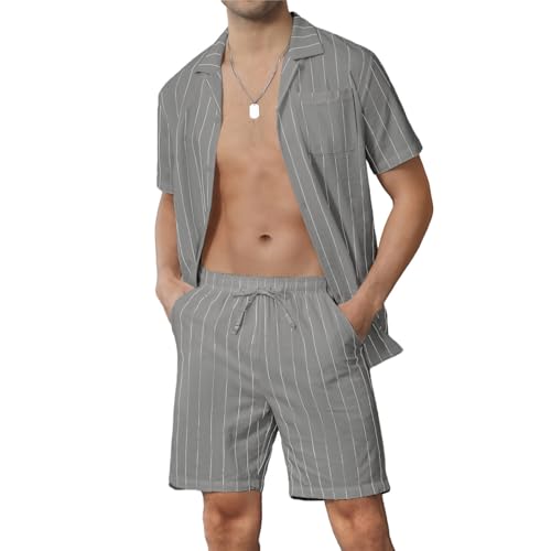 Ryehack Zweiteiler Herren Kurzarm Freizeitanzug Sommer Outfit 2 Teiler Hawaii Hemd und Shorts Strand Set M-3XL Ryehack Zweiteiler Herren Kurzarm Freizeitanzug Sommer Outfit 2 Teiler Hawaii Hemd und Shorts Strand Set M-3XL von Ryehack