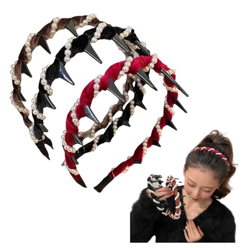 Vintage High Cranium Kunstperlenhaarband, Damenmode Stirnbänder für Mädchen Kinder (A) von Ryfpdml