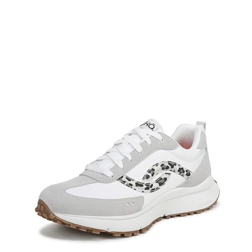 Ryka Damen Jetsetter Sneaker, Weiß/Leopardenmuster, 36.5 EU von Ryka
