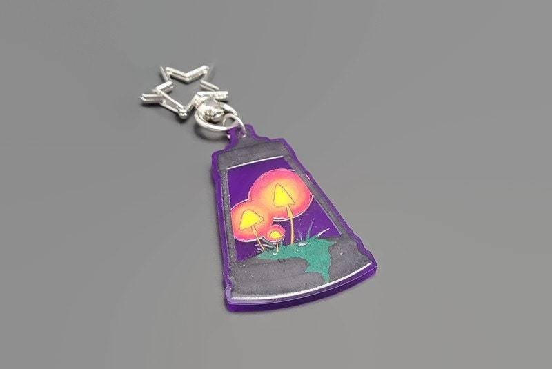 Pilz Windlicht Acryl Schlüsselanhänger | Taschen Charm Planer Zubehör von RynnsMagicalEmporium
