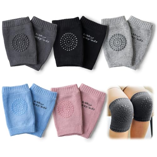 Rynvarl 5 Paar Baby Knieschoner zum Krabbeln – Rutschfeste, Weiche & Atmungsaktive Knieschützer für Kleinkinder Jungen & Mädchen – Elastische Schoner zum Schutz vor Hautabschürfungen von Rynvarl