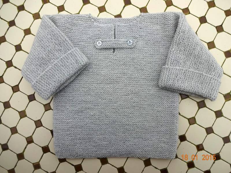 Hellgrauer Matrosenpullover Aus Acryl Für 2 Jahre von RyryseCreations