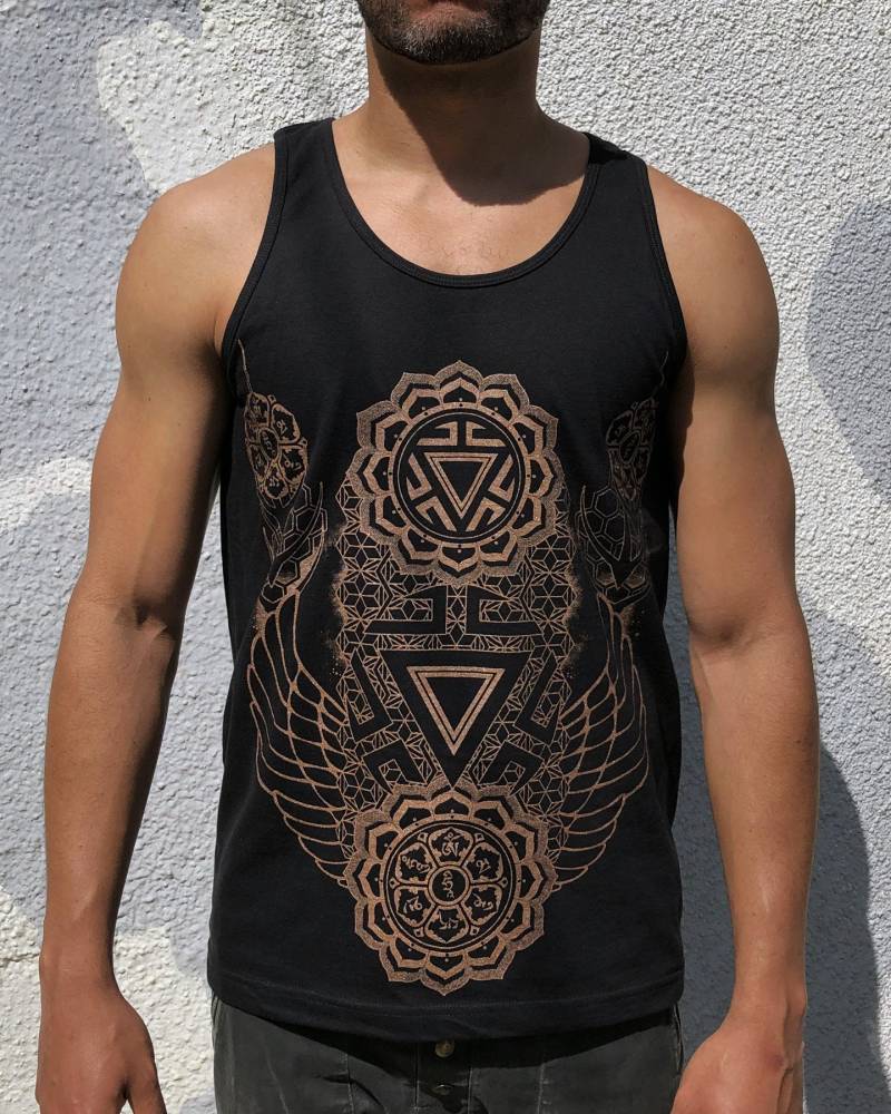 Aszendent Chakra Männer Tank Top/Heilige Geometrie Kleidung Festival + Streetwear von Rythmatix