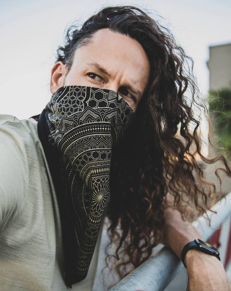 Rythmatix X Cassady Bell Baumwoll Bandana/Heilige Geometrie Kleidung Festival + Streetwear von Rythmatix