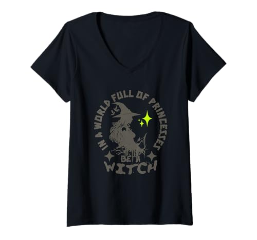 Damen Hexe Motiv Lustig Halloween Spruch Für Magie Fans T-Shirt mit V-Ausschnitt Damen Hexe Motiv Lustig Halloween Spruch Für Magie Fans T-Shirt mit V-Ausschnitt von RyuTora
