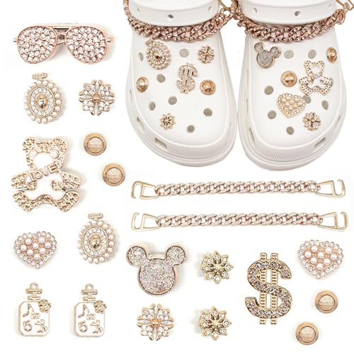 Ryvera Schuhanstecker, Schuh Charms für Croc Schuh,Charm für Kinder,PVC Shoe Charm,Schuh Charms Glitzer für Croc Shoe Charm Crystal Diamond Schuhanstecker Clog-Dekor Geschenk für Mädchen Frauen Kinder von Ryvera