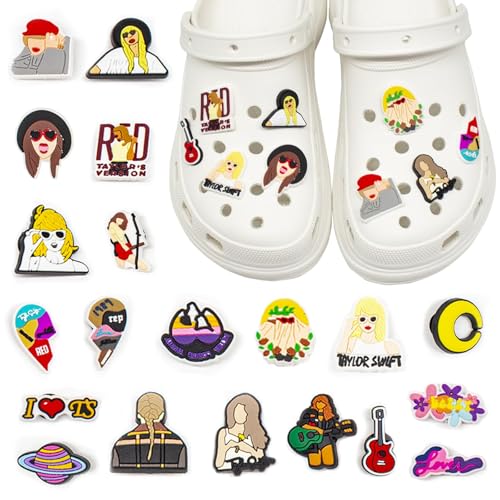 Ryvera 20 Stück Cartoon-Anime-Schuhcharms für Croc-Charms, Süße PVC-Schuhaccessoires, Passend für Einzigartigen Stil von Frauen von Ryvera