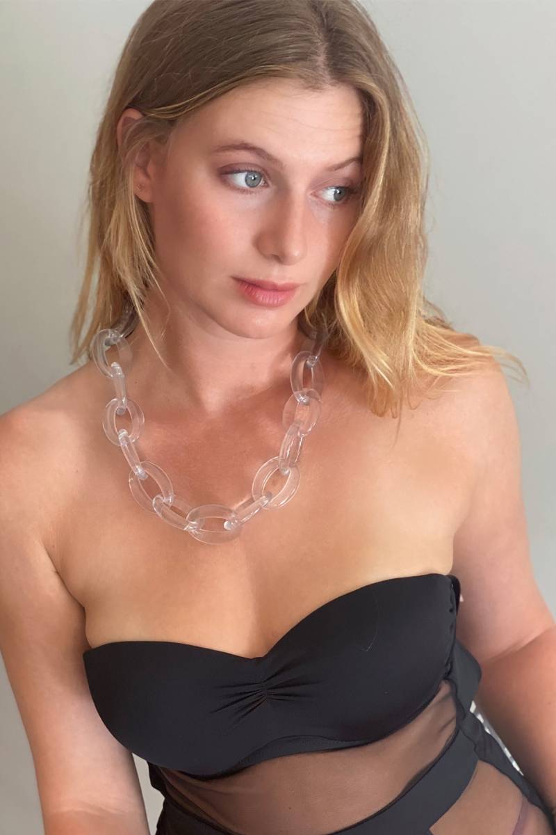 Klare Kettenglieder, Harz Transparent Halskette von RzJewelryDesign