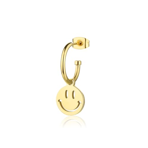 Ohrring von S'Agapõ aus der Smile-Kollektion aus Stahl, PVC-Gold mit S'Agapõ aus der Smile-Kollektion. Die Referenz lautet SSM027. Ohrring von S'Agapõ aus der Smile-Kollektion aus Stahl, PVC-Gold mit S'Agapõ aus der Smile-Kollektion. Die Referenz lautet SSM027. von S’AGAPÕ