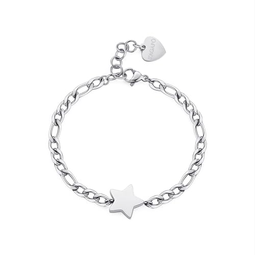 S'AGAPÕ S'Agapò Armband aus Stahl mit Stern-Anhänger für Damen aus der Kollektion My Love. Maße: 190 mm, Hypoallergener Stahl S'AGAPÕ S'Agapò Armband aus Stahl mit Stern-Anhänger für Damen aus der Kollektion My Love. Maße: 190 mm, Hypoallergener Stahl von S’AGAPÕ