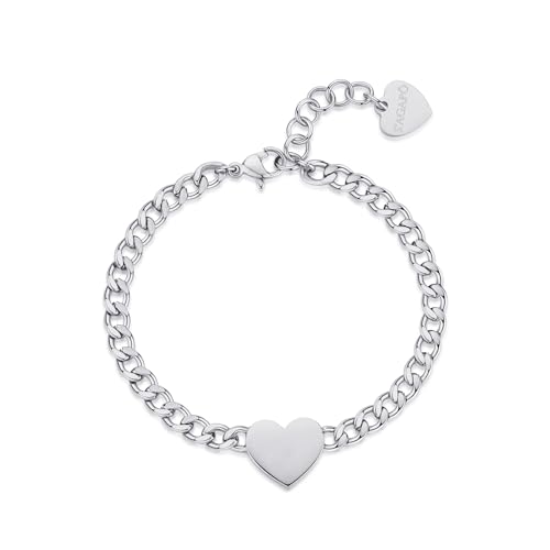 S'Agapõ Damenarmband aus Stahl mit Herz-Symbol | Kollektion My Love - SYL13, 190mm, Edelstahl von S’AGAPÕ