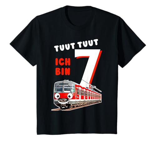 Kinder 7. Geburtstag Zug Ich Bin 7 Jahre Eisenbahn Junge S-Bahn T-Shirt Kinder 7. Geburtstag Zug Ich Bin 7 Jahre Eisenbahn Junge S-Bahn T-Shirt von S-Bahn Geschenk Kinder 7 Jahre Geburtstagsshirt