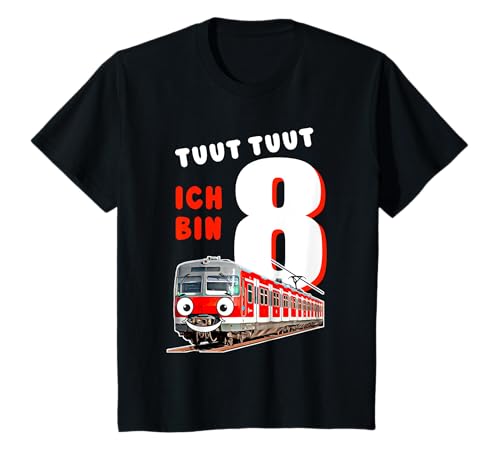 Kinder 8. Geburtstag Zug Ich Bin 8 Jahre Eisenbahn Junge S-Bahn T-Shirt Kinder 8. Geburtstag Zug Ich Bin 8 Jahre Eisenbahn Junge S-Bahn T-Shirt von S-Bahn Geschenk Kinder 8 Jahre Geburtstagsshirt