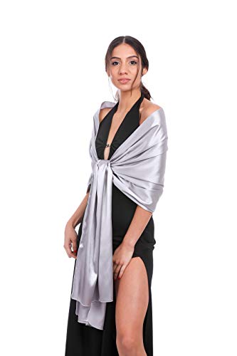 Sara Sabella Elegante Satin-Stola für Damen, idealer Schal für Abendkleid, Sommerkleid für Zeremonie, Hochzeit, Brautjungfer, Abschlussball und formelle Anlässe von S DAL 1982 SARA SABELLA ISOLA D’ISCHIA