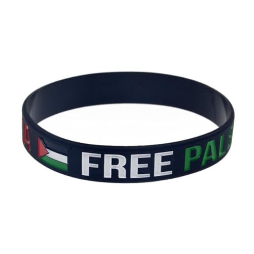 S-JIANG 2023 Palästina Flagge Armband, Ständer mit Palästina Armband, Save Gaza Silikon Israel Flagge Armband für Männer Frauen, Einheitsgröße, Silikon von S-JIANG