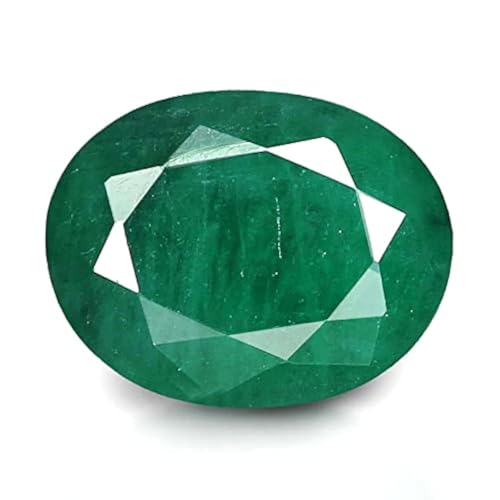 S Kumar Gems & Jewels 8,50 Ratti zertifizierter Panna (grüner Smaragdstein) echter sambischer Rashi Ratan/Stein für Damen und Herren, Muschel, Smaragd, Shell, Smaragd von S Kumar Gems & Jewels