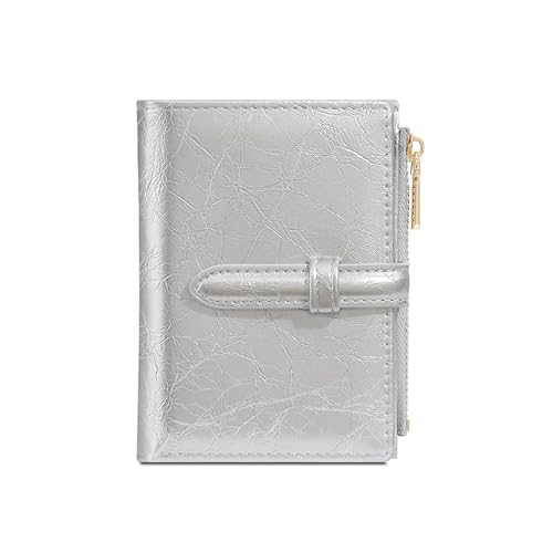 S-MAN Damen Kunstleder Portemonnaie Klein und im Kurzformat Geldbörse Damen Bifold PU Leder Geldbeutel mit Kreditkartenhalter und Reißverschluss Münztaschen Splitter-Farbe von S-MAN