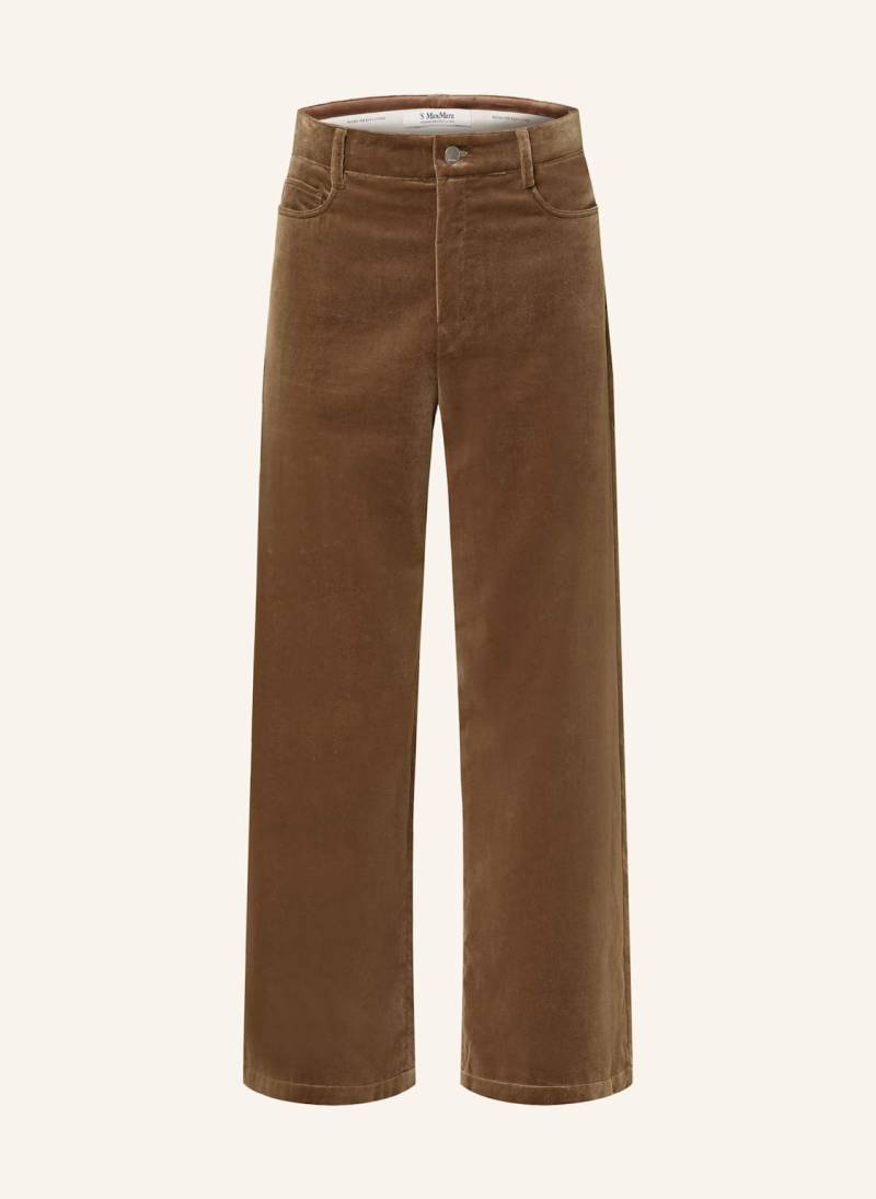 S Max Mara Marlenehose Eiffel Aus Samt braun von S Max Mara