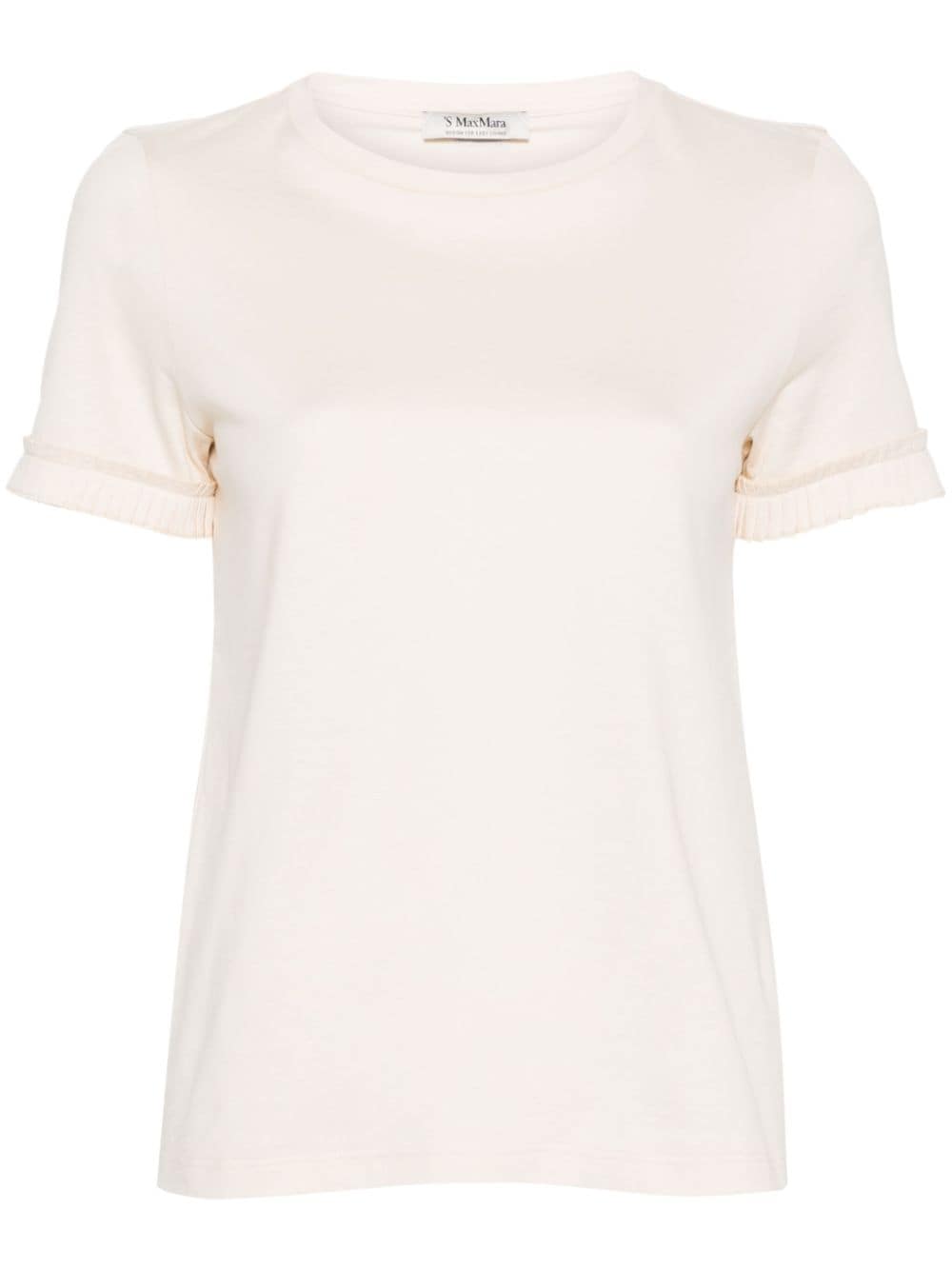 'S Max Mara pleat-detail cotton T-shirt - Nude von 'S Max Mara