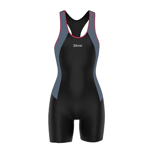 Sublimierter Badeanzug mit BH, gepolsterte Stützschalen, Boyleg für Damen, grau / schwarz, 46 Sublimierter Badeanzug mit BH, gepolsterte Stützschalen, Boyleg für Damen, grau / schwarz, 46 von S Sikma