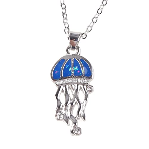 S-TROUBLE Quallen Anhänger, Weibliche Luxus Blau Feueropal Quallen Anhänger Halsketten Für Frauen Silber Farbe Schmuck Hochzeit Verlobungsgeschenk S-TROUBLE Quallen Anhänger, Weibliche Luxus Blau Feueropal Quallen Anhänger Halsketten Für Frauen Silber Farbe Schmuck Hochzeit Verlobungsgeschenk von S-TROUBLE