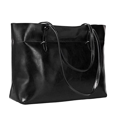 S-ZONE Damen Handtasche Echtleder Schultertasche Umhängetasche Große Shopper Tote Beutel von S-ZONE