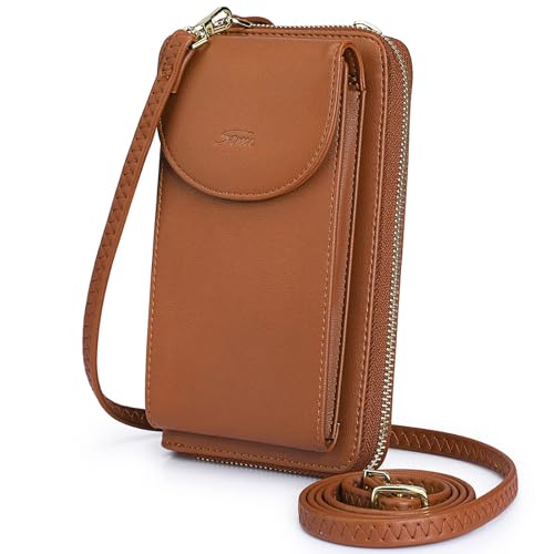 S-ZONE Damen Handy-Umhängetasche PU Leder RFID Blockierung Handytasche Geldbörse mit Kartenfächer Verstellbar Abnehmbar Schultergurt Passt Handy unter 6,5" S-ZONE Damen Handy-Umhängetasche PU Leder RFID Blockierung Handytasche Geldbörse mit Kartenfächer Verstellbar Abnehmbar Schultergurt Passt Handy unter 6,5" von S-ZONE