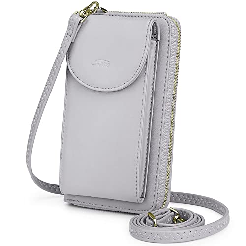 S-ZONE Damen Handy-Umhängetasche PU Leder RFID Blockierung Handytasche Geldbörse mit Kartenfächer Verstellbar Abnehmbar Schultergurt Passt Handy unter 6,5" S-ZONE Damen Handy-Umhängetasche PU Leder RFID Blockierung Handytasche Geldbörse mit Kartenfächer Verstellbar Abnehmbar Schultergurt Passt Handy unter 6,5" von S-ZONE