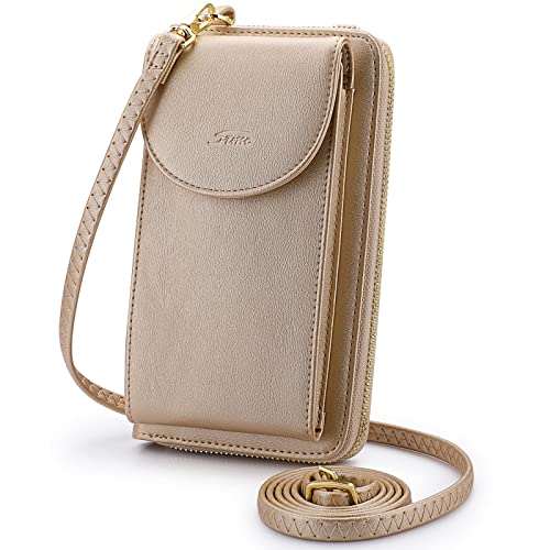 S-ZONE Damen Handy-Umhängetasche PU Leder RFID Blockierung Handytasche Geldbörse mit Kartenfächer Verstellbar Abnehmbar Schultergurt Passt Handy unter 6,5" S-ZONE Damen Handy-Umhängetasche PU Leder RFID Blockierung Handytasche Geldbörse mit Kartenfächer Verstellbar Abnehmbar Schultergurt Passt Handy unter 6,5" von S-ZONE