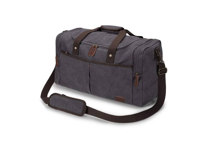 S-ZONE Reisetasche S-ZONE 65 l Segeltuch Reisetasche Wochenend Tragetasche Freizeittasche, Mehrere Taschen Turnbeutel Picknicktasche mit Schuhfach von S-ZONE